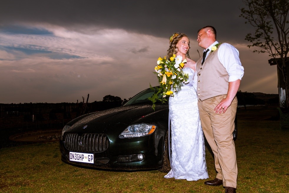 Bride & Groom car - Christopher and Dominique Liddell