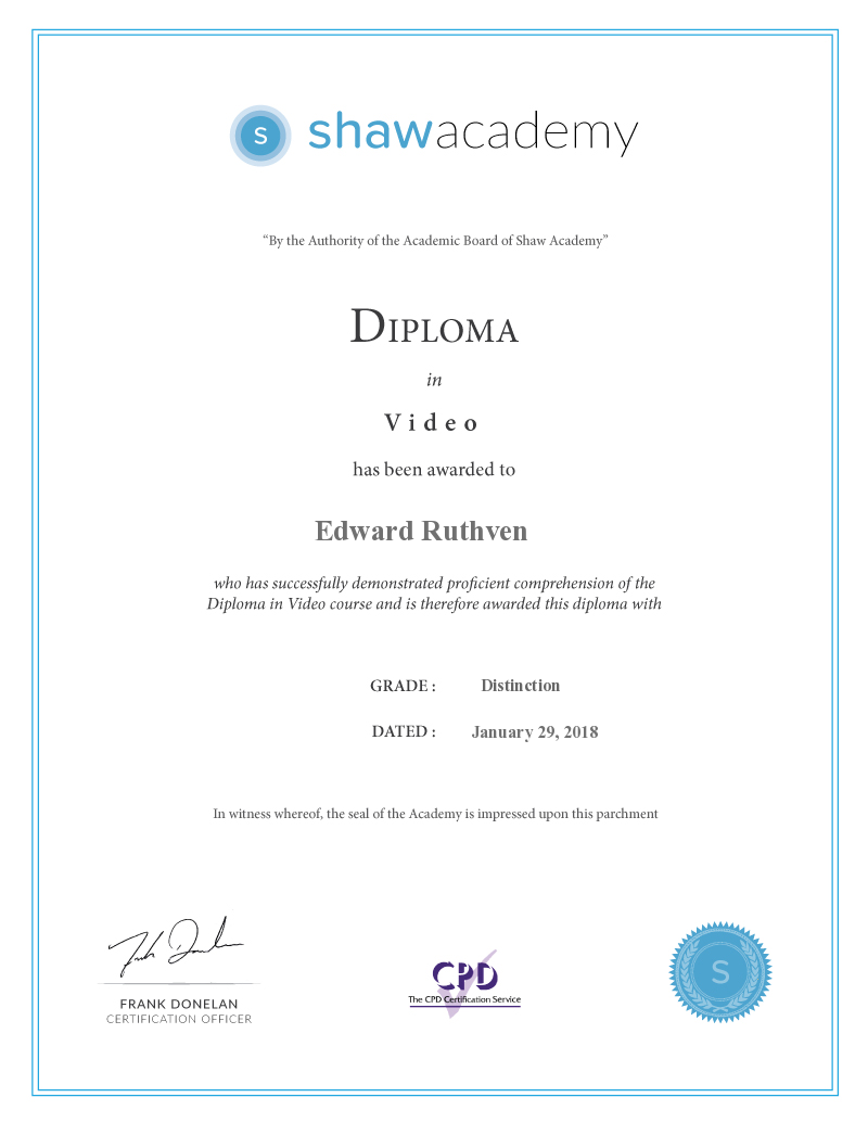 Diploma in Video Photography
